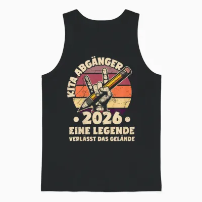 Kinder Kita Abgänger 2026 | Eine Legende Verlässt Das Gelände Unisex Tank Top - Black