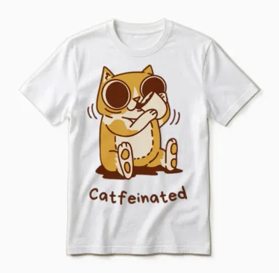 Catfeinated Unisex T-Shirt - White