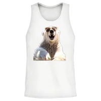 Polar Bear Sunglasses Animal I Love Cute Bears Unisex Tank Top - White – 2