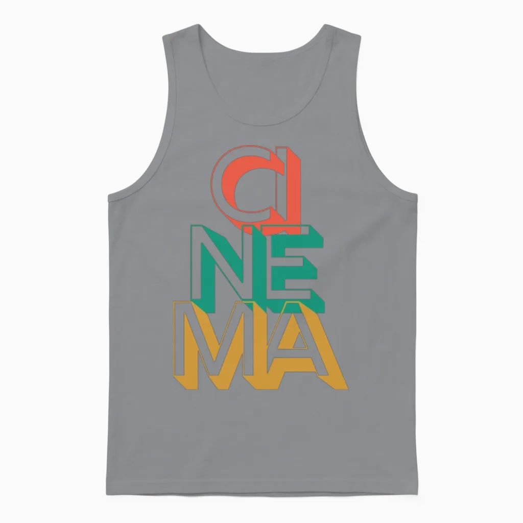 Retro Cinema Unisex Tank Top in Sport Grey