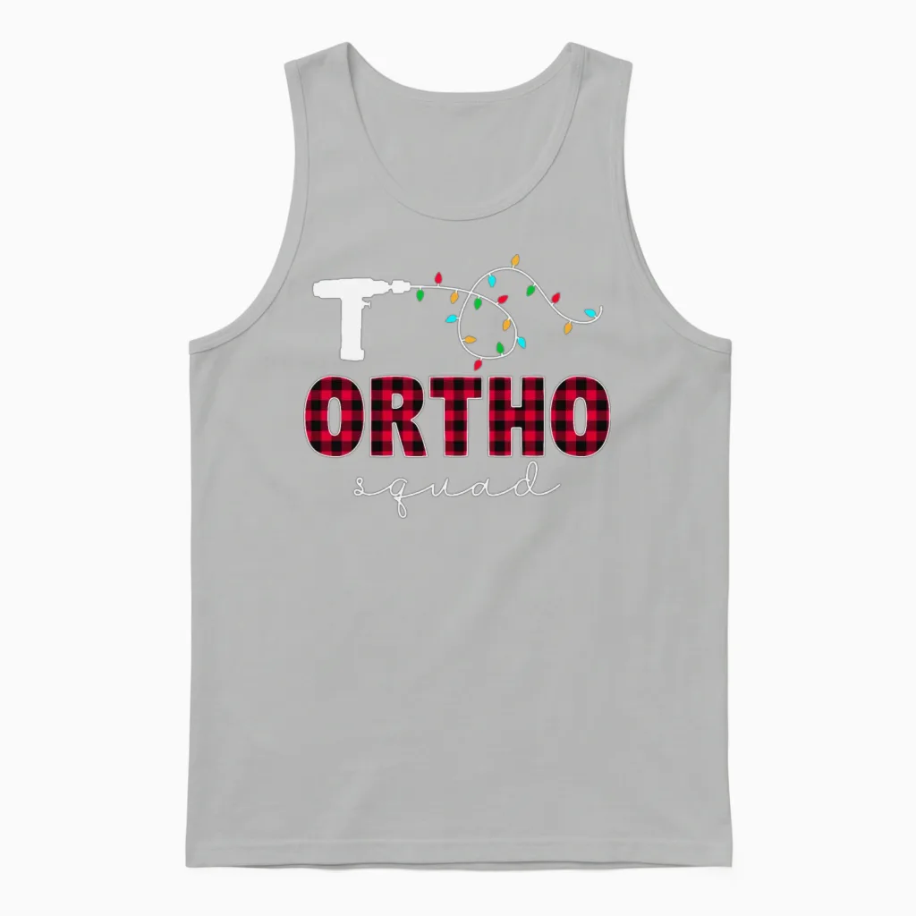 Ortho Squad Orthopedic Ortho Nurse Tech Christmas Unisex Tank Top in Ash