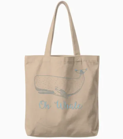 Whale - Oh Whale Tote Bags - Natural