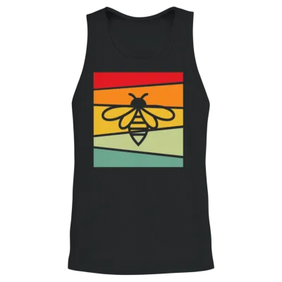 Bee Retro Unisex Tank Top - Black