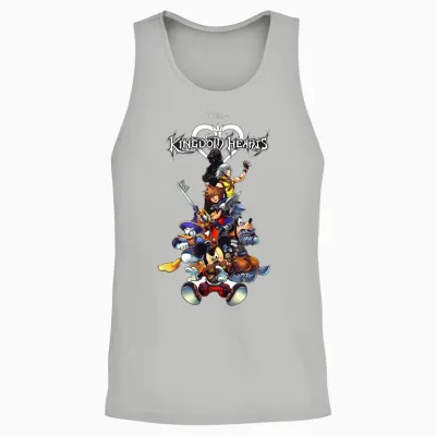 Disney Kingdom Hearts Group Shot Action Pose Logo Unisex Tank Top - Ash