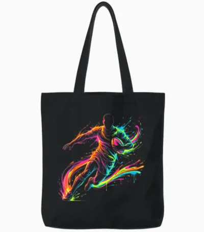 Rugby Player Man Child Boy Tote Bags - Black