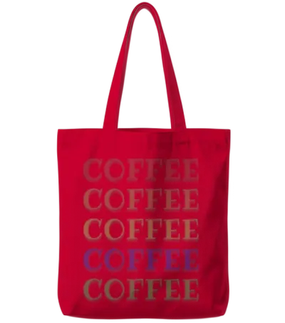 Retro Coffee Tote Bags - Red