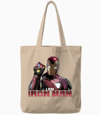 Marvel Avengers: Endgame I Am Iron Man T-Shirt Small Tote Bags - Natural