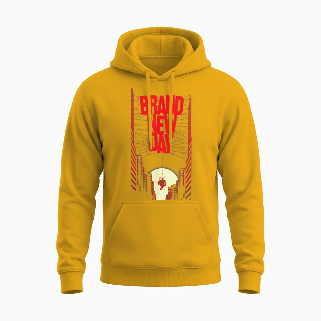 Marvel Spider-Man Studios: Bnd Movie 2026 City Web Title Unisex Hoodie in Gold