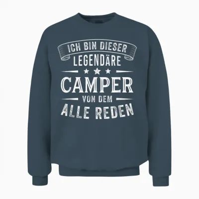 Men's I Am This Legendary Camper Funny Camping T-Shirt, Black Unisex Sweatshirt - Dark Heather