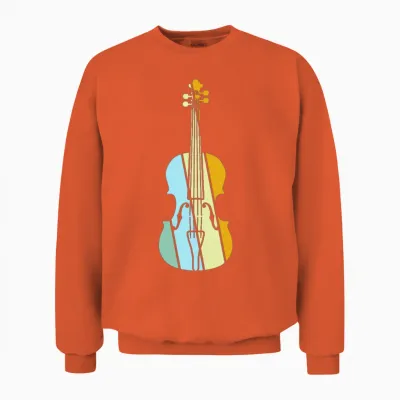 Violin Retro Unisex Sweatshirt - Orange