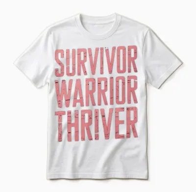 Survivor, Warrior, Thriver Shirt, Canser Support Unisex T-Shirt - White