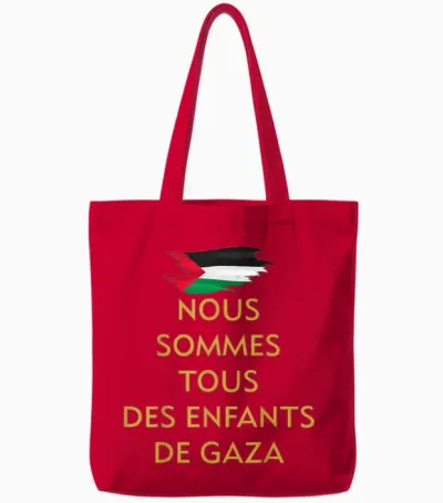 We Are All Children of Gaza Pro Palestine Activist T-Shirt, Black, S Tote Bags - Red