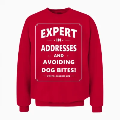 Expert in Addresses and Avoiding Dog Bites Unisex Sweatshirt - Red