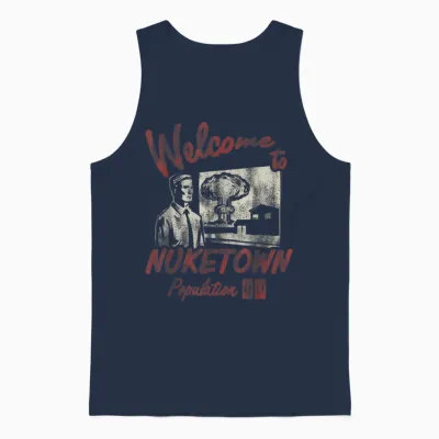 Call of Duty Welcome to Nuketown Population 00 Video Game Unisex Tank Top - Navy