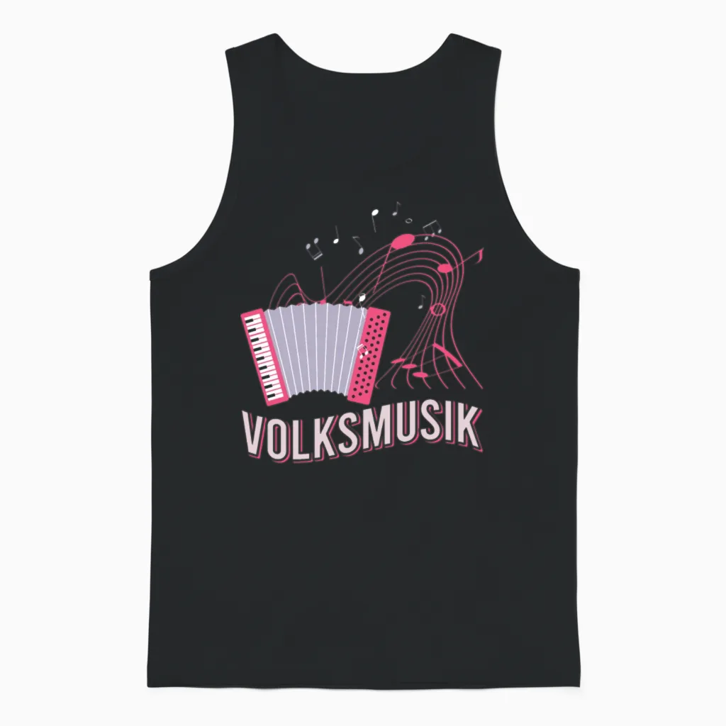 Folk Music Party Festival Outfit German Hits Unisex Tank Top in Black