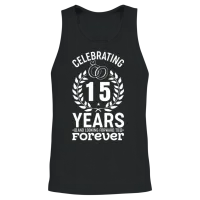15th Wedding Anniversary - Celebrating 15 Years Of Unisex Tank Top - Black – 2