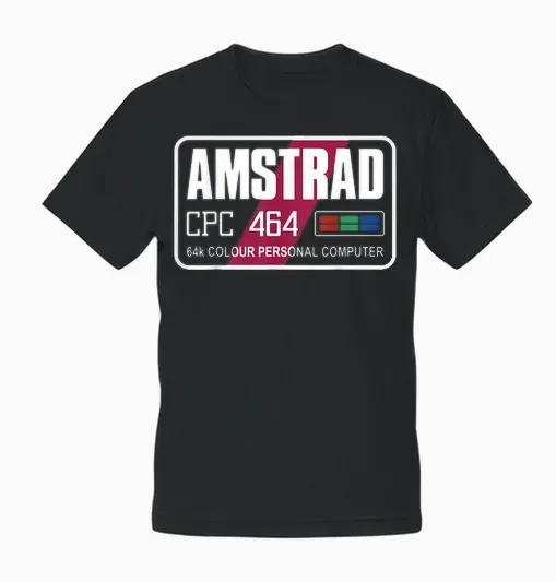 Amstrad - Cpc 464 T-Shirt, Blue, S Unisex T-Shirt - Black