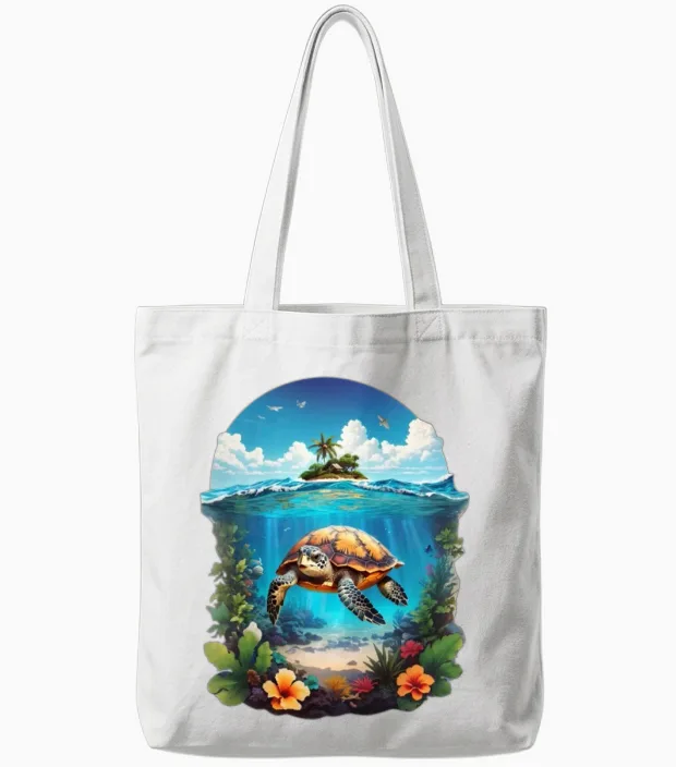 Sea Turtle Delight Reptiles & Exotics Tote Bags in White