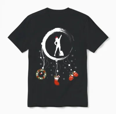 Winter Dreamcatcher Christmas Hiking Unisex T-Shirt - Black