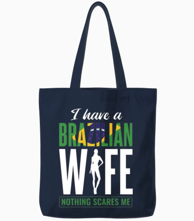 Brazilian Flag Brazil Tote Bags in Navy