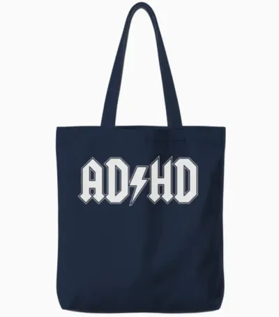 Adhd Funny Tote Bags - Navy