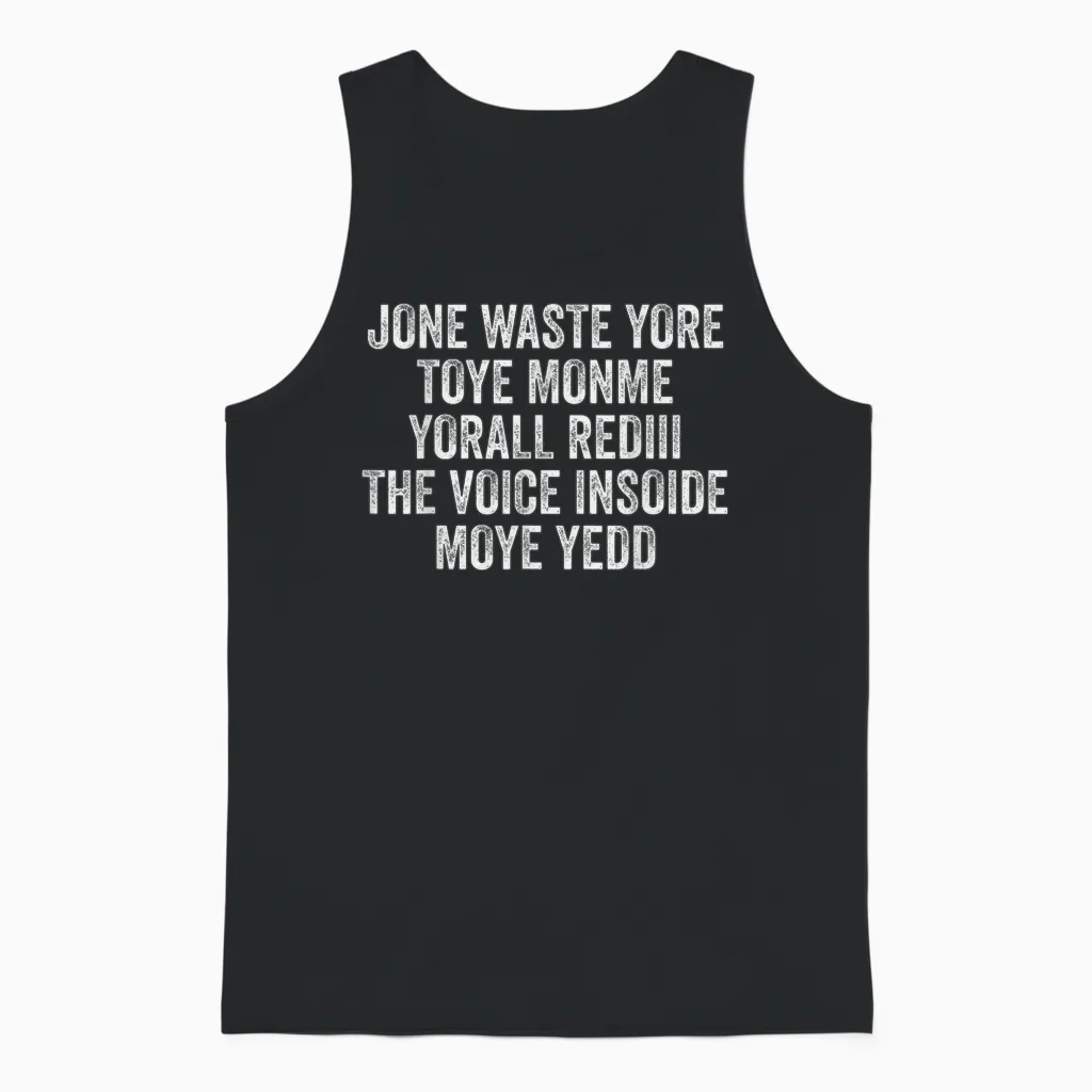 Jone Waste Yore Toye Monme Yorall Rediii Voice Inside My Yed Unisex Tank Top in Black