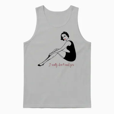 Pin Up Girl Retro Unisex Tank Top - Ash