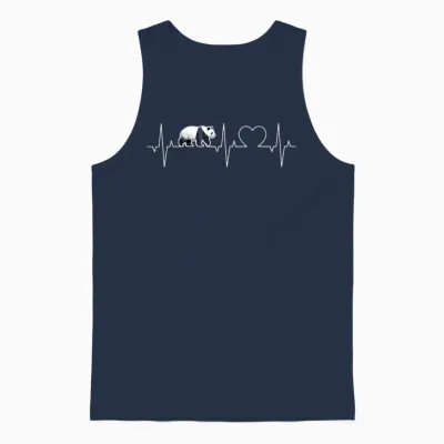 Herzschlag Panda Ekg Bambusbär Herz Pandabär Unisex Tank Top - Navy