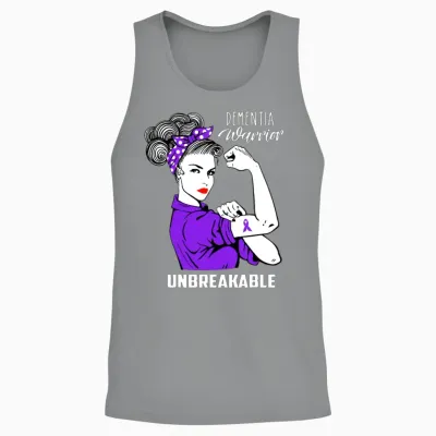 Dementia Warrior Unbreakable - Dementia Awareness Unisex Tank Top - Sport Grey