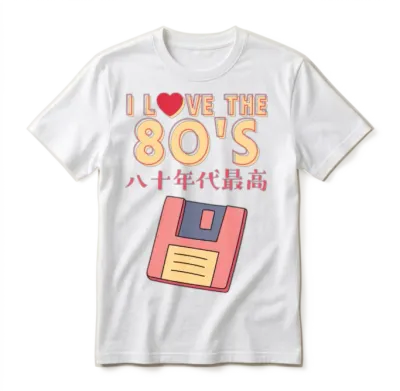 80s Retro Floppy Disk Unisex T-Shirt - White