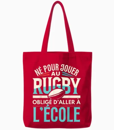 Rugby Kids Boys Rugby Player Humour Rugby T-Shirt, Black, S Tote Bags - Red