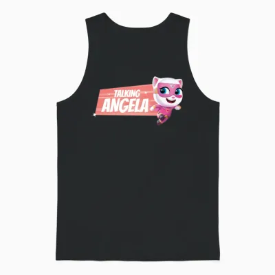 Talking Tom & Friends X Miraculous Talking Angela Unisex Tank Top - Black