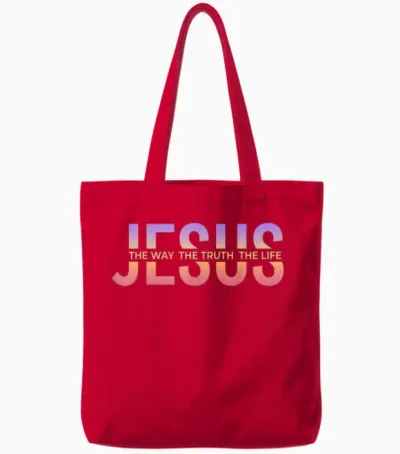 Jésus Chrétien Croyant Religieux Foi Bible Verse église Tote Bags - Red