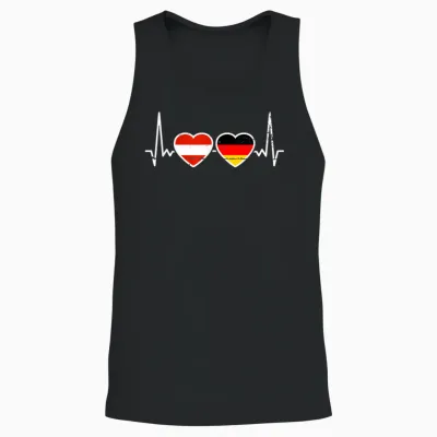österreich Deutschland Herzschlag Flagge österreicher Unisex Tank Top - Black