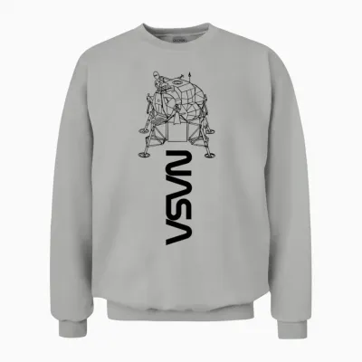 Nasa Apollo 11 Lunar Module Worm Logo T-Shirt, Grey, S Unisex Sweatshirt - Ash