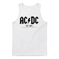 Ac/dc Black Logo Est. 1973 Unisex Tank Top - White – 1