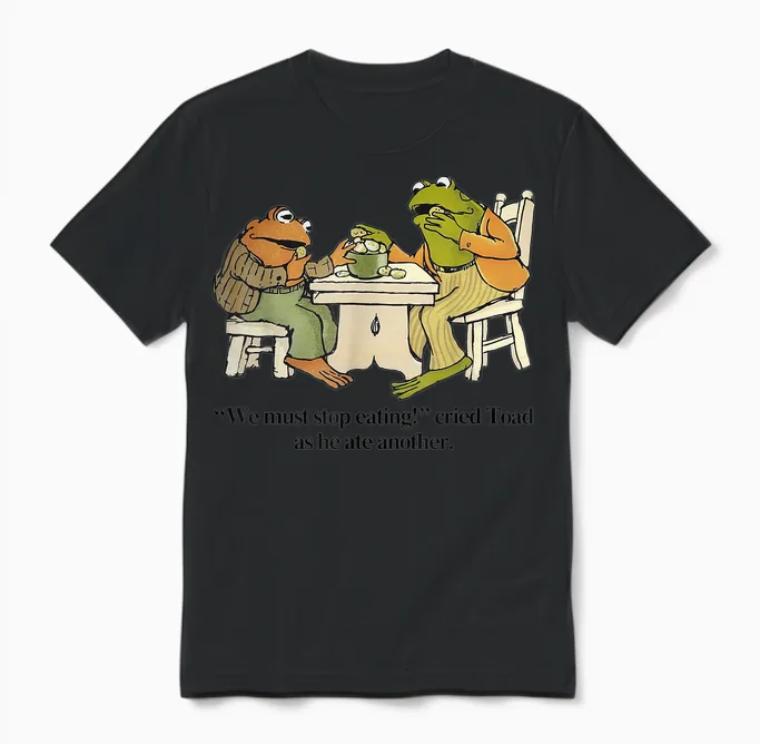 We Must Tee Stop Eating Toad as He Ate Another Frog Men Unisex T-Shirt in Black
