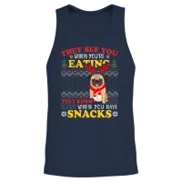 Pug Ugly They See You're Eating Unisex Tank Top - Navy – 2