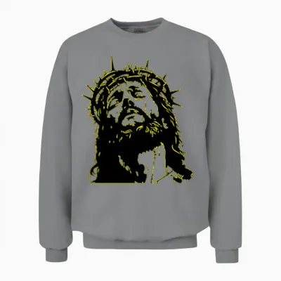 Jesus Is My Saviour (graphic Christ) (back Print) Unisex Sweatshirt - Sport Grey