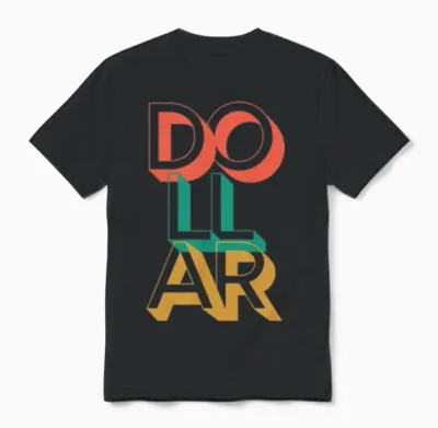 Retro Dollar Unisex T-Shirt - Black