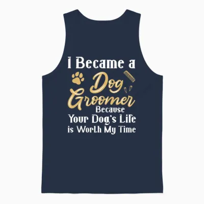 Dog Groomer Dog Grooming Unisex Tank Top - Navy