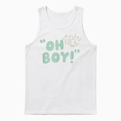 Amazon Essentials Men's Mickey Oh Boy T-Shirt, Black, Small Unisex Tank Top - White