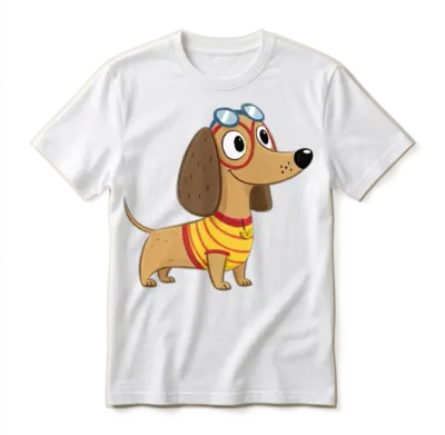 Cartoon Dog Unisex T-Shirt - White