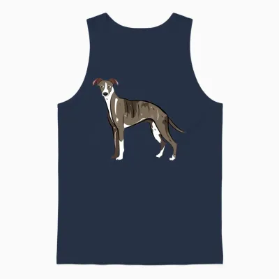 Whippet Dog Unisex Tank Top - Navy