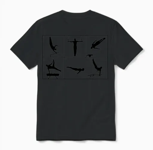 Men's Gymnastics, Gymnast Unisex T-Shirt in Black