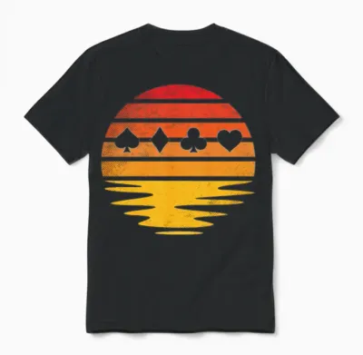 Poker Retro Unisex T-Shirt - Black