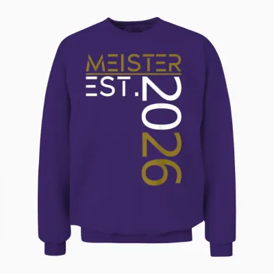 Graduation Master Est. 2026 Golden Outfit Master Exam Unisex Sweatshirt - Purple