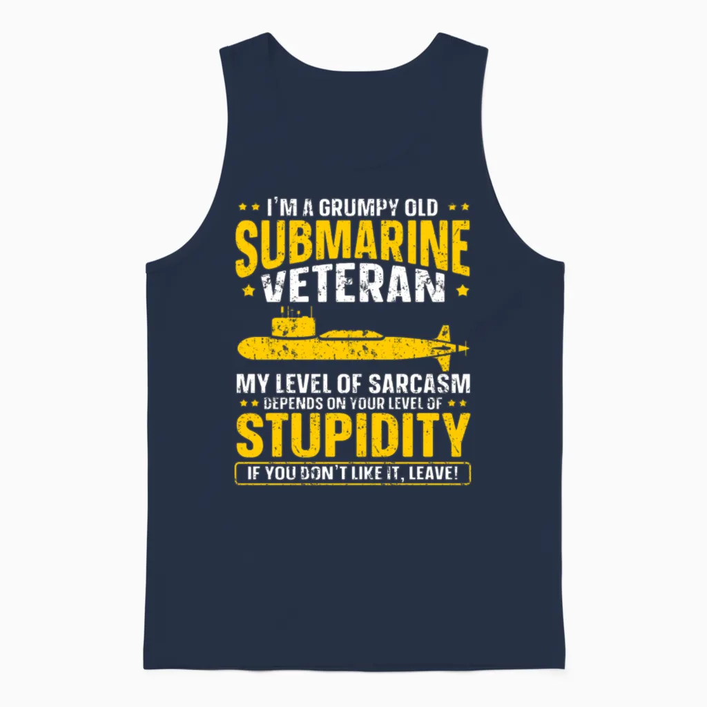 Submarine Veteran Navy Submariner Unisex Tank Top in Navy