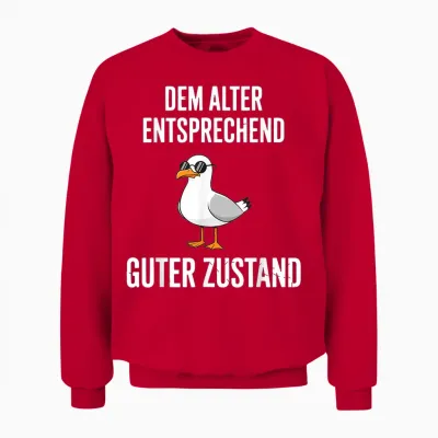 Dem Alter Entsprechend Guter Zustand Möwe Unisex Sweatshirt - Red