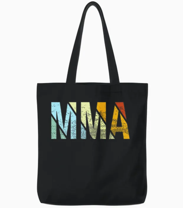 Mma Retro Boxing & Gift Tote Bags in Black